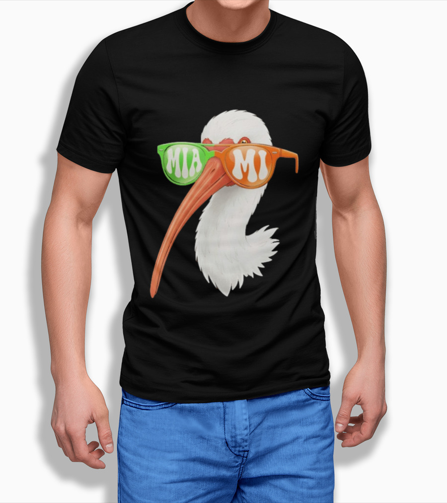 Miami White Ibis Sunglasses MIA MI T-Shirt