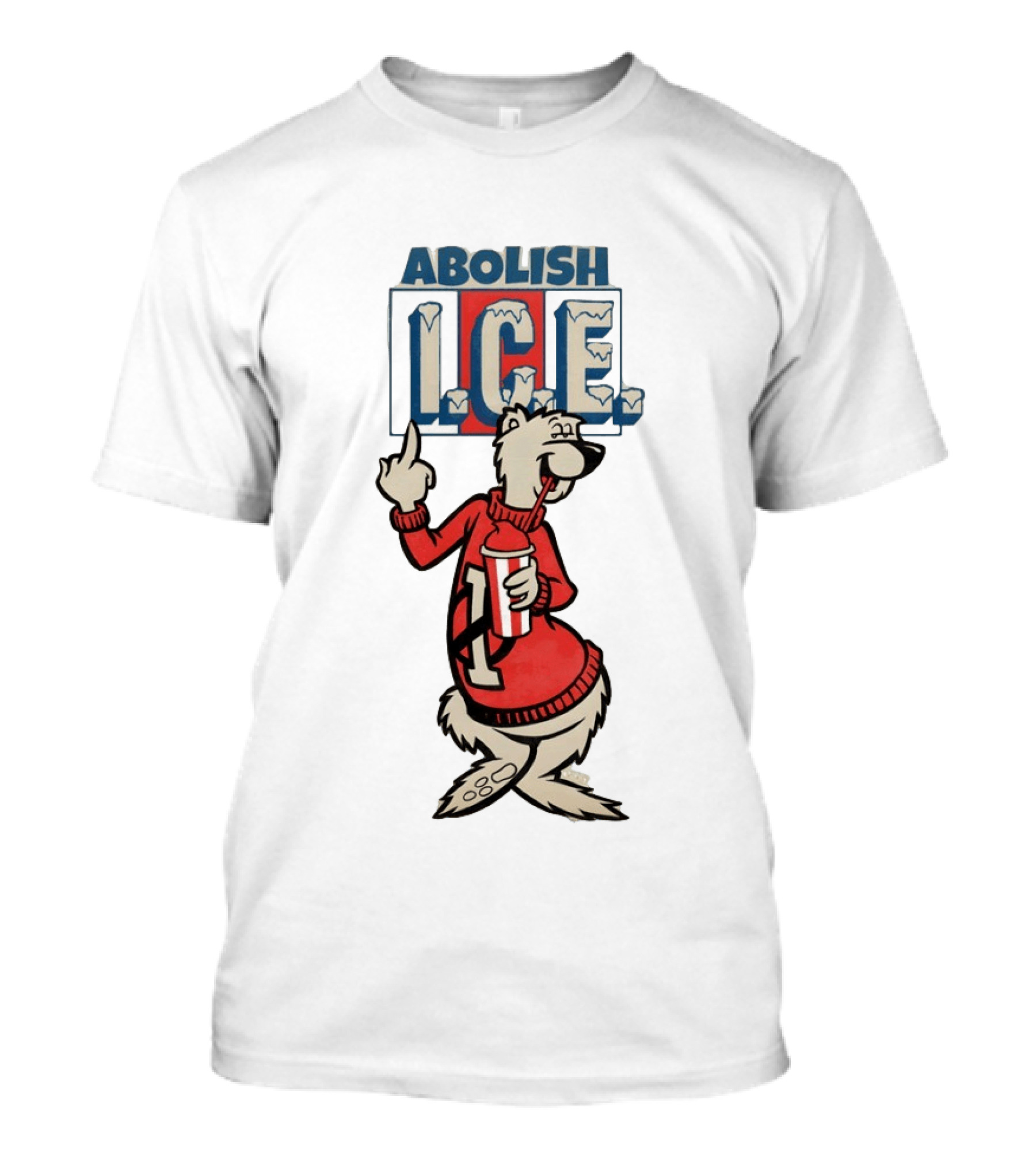Abolish ICE Polar Bear Middle Finger T-Shirt