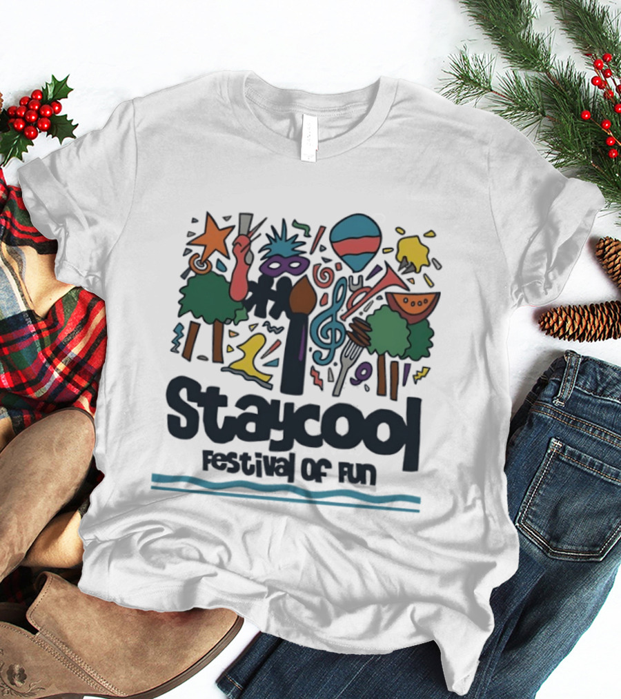 Staycool Festival Of Fun With Colorful Icons And Musical T-Shirt