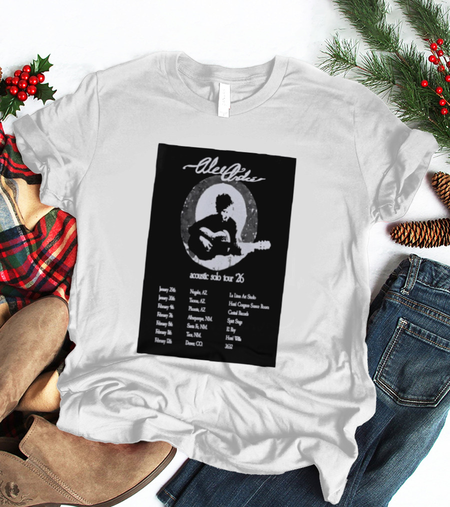 Alec André Acoustic Solo Tour 2026 Concert Dates And Locations T-Shirt
