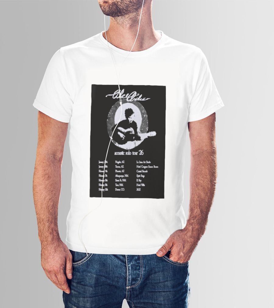 Alec André Acoustic Solo Tour 2026 Concert Dates And Locations T-Shirt