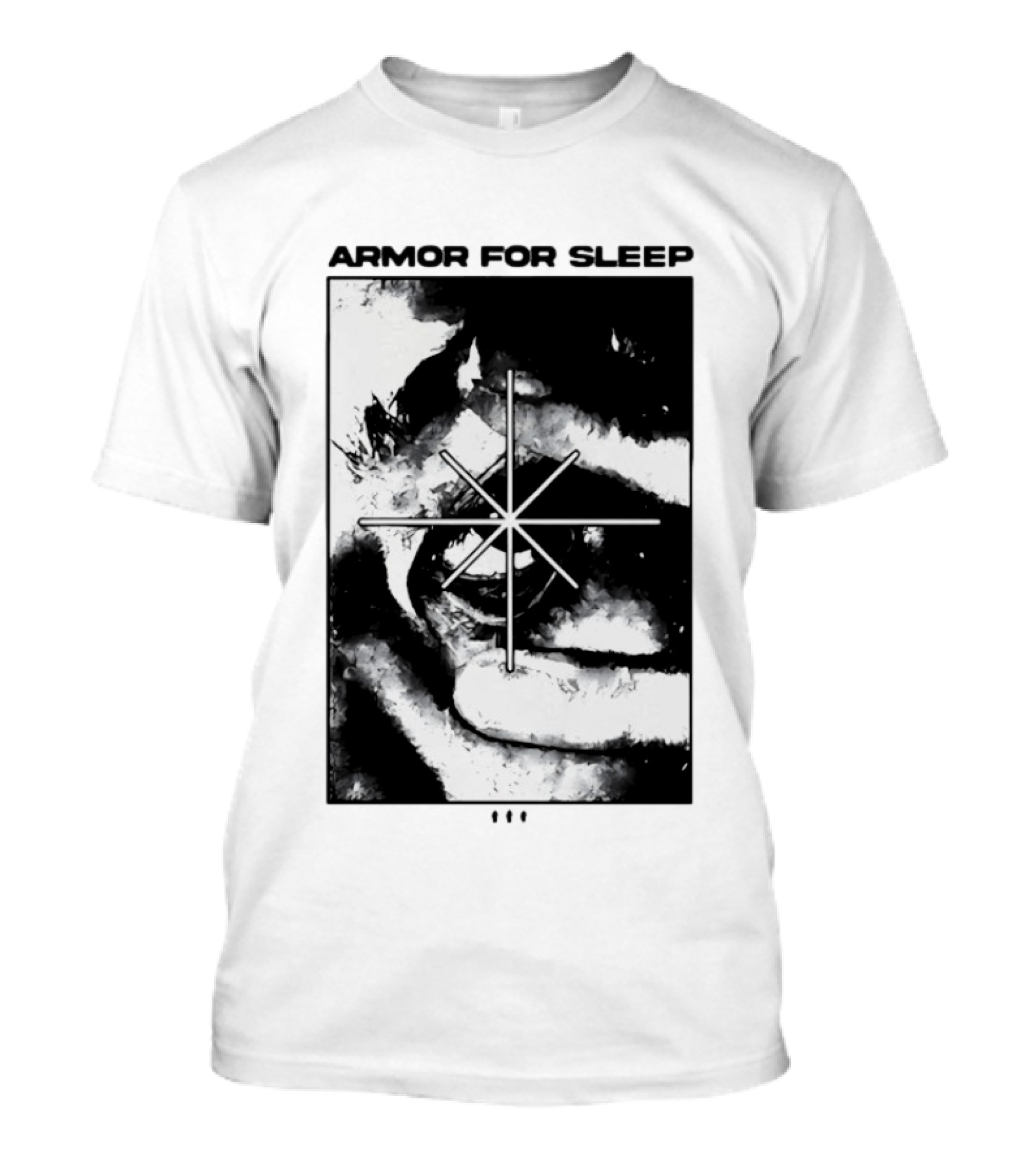 Armor For Sleep Eyeball Star Symbol Monochrome T-Shirt
