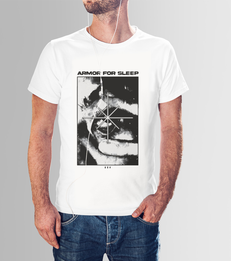Armor For Sleep Eyeball Star Symbol Monochrome T-Shirt