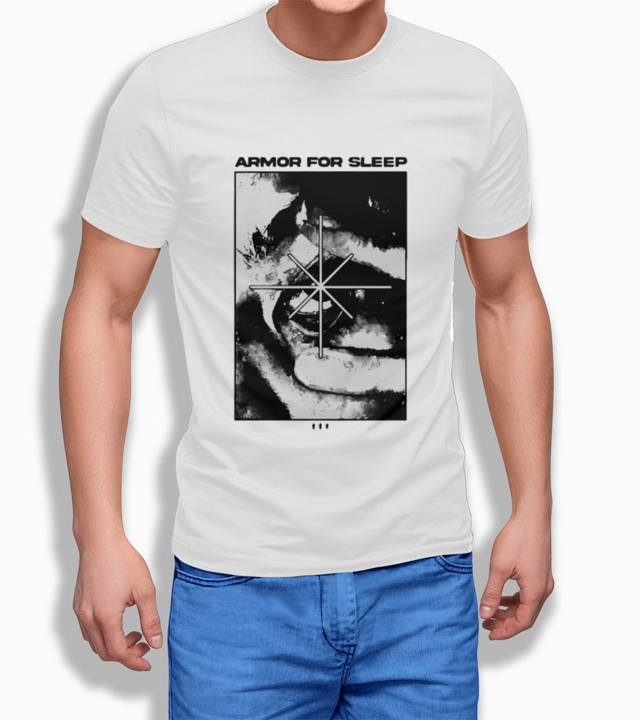 Armor For Sleep Eyeball Star Symbol Monochrome T-Shirt