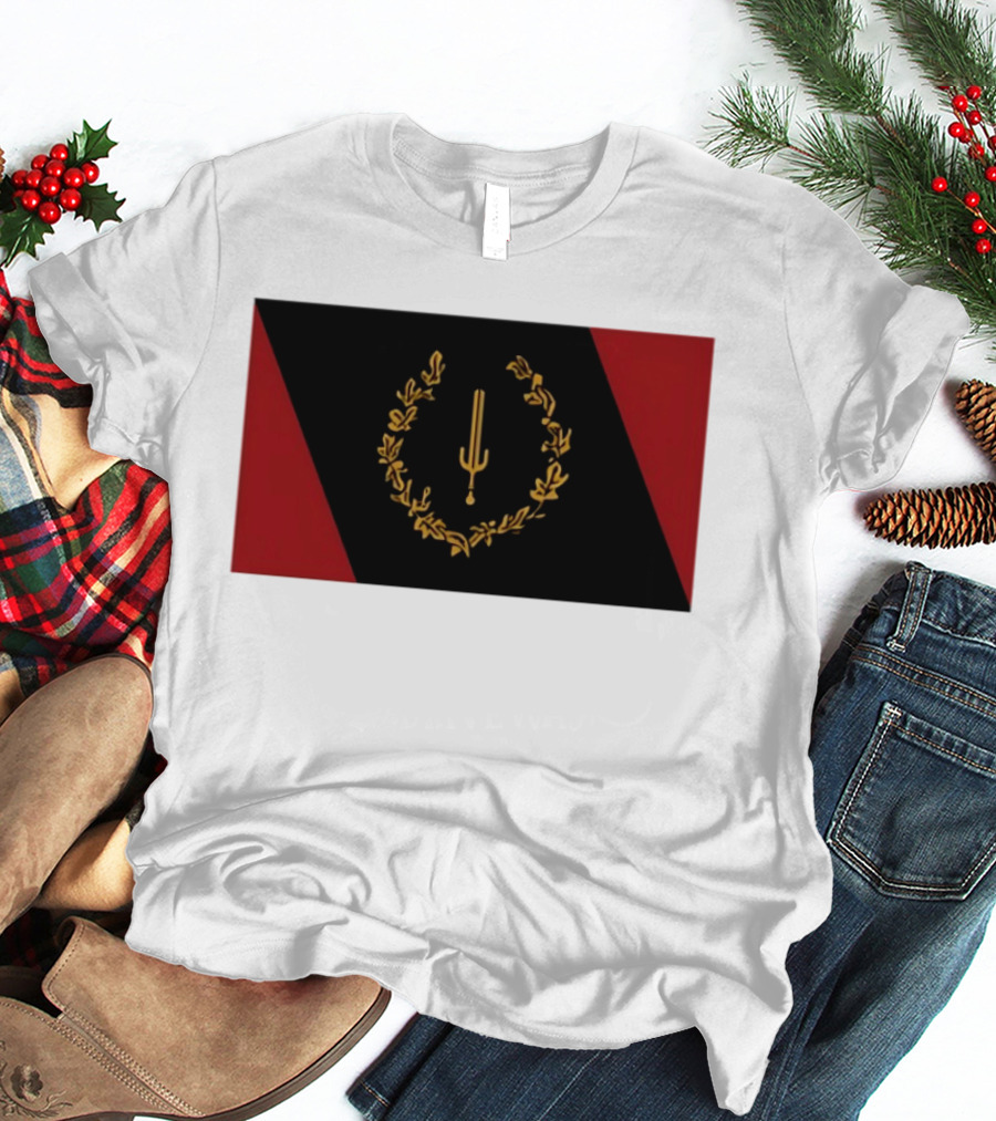 Black American Heritage Flag Laurel Wreath And Torch T-Shirt