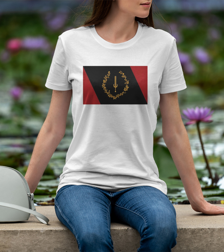Black American Heritage Flag Laurel Wreath And Torch T-Shirt