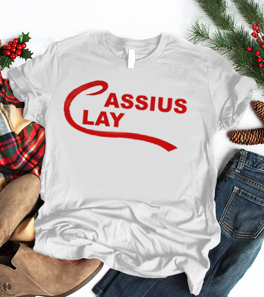 Cassius Clay Muhammad Ali Red Text Stylish Nostalgic T-Shirt