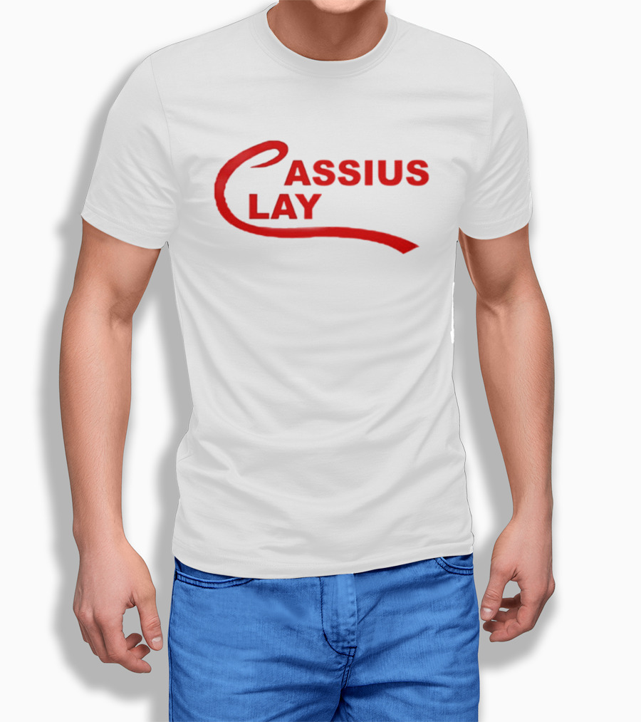 Cassius Clay Muhammad Ali Red Text Stylish Nostalgic T-Shirt