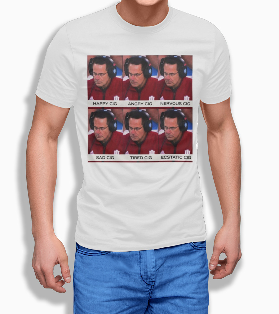 Coach Cignetti Happy Angry Nervous Sad Tired Ecstatic Meme T-Shirt