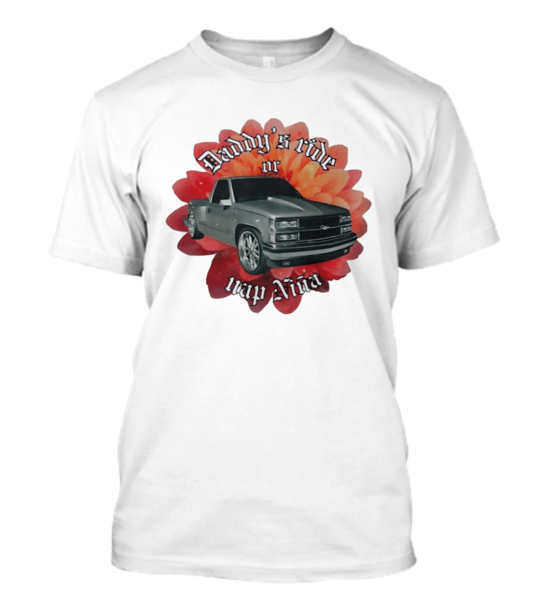 Daddy's Ride Or Nap Niña Car Floral T-Shirt