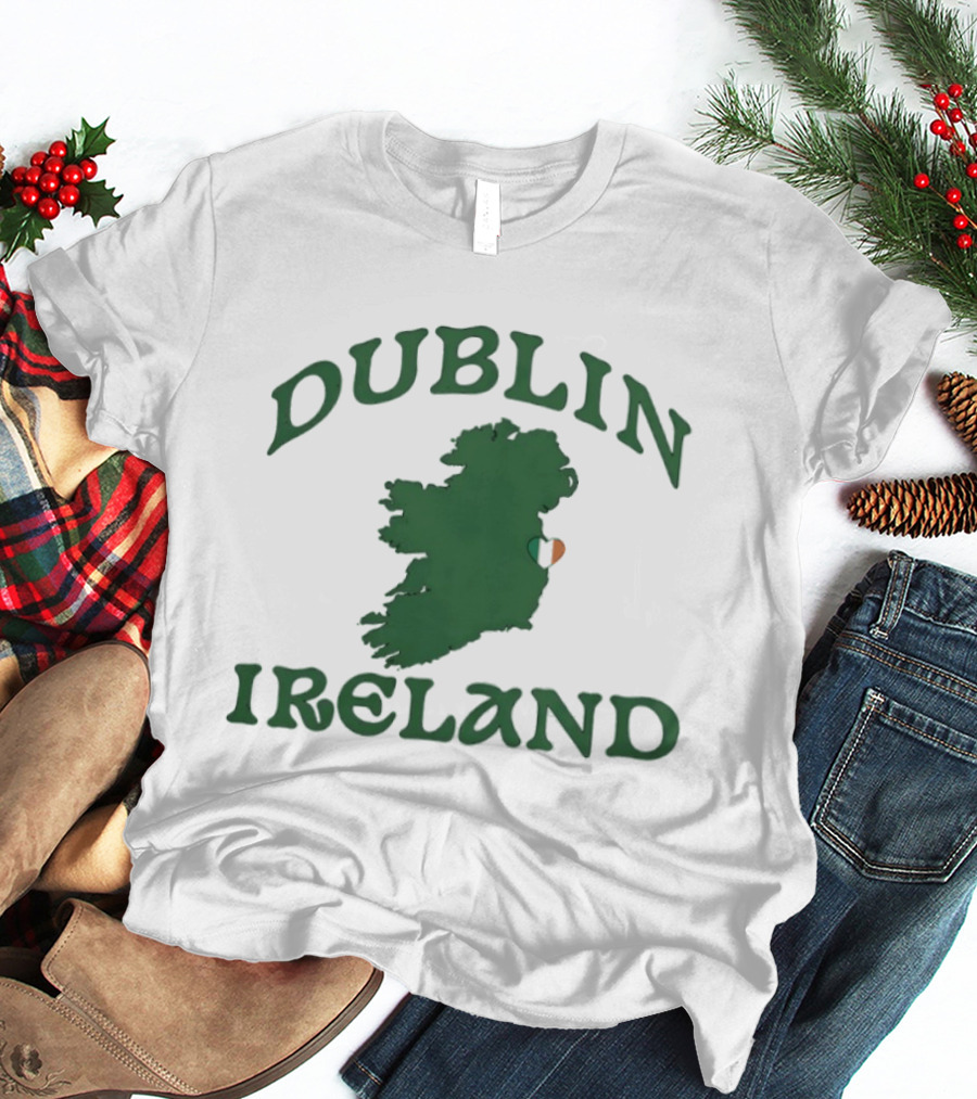 Dublin Ireland Map St Patrick's Day Irish Charm T-Shirt