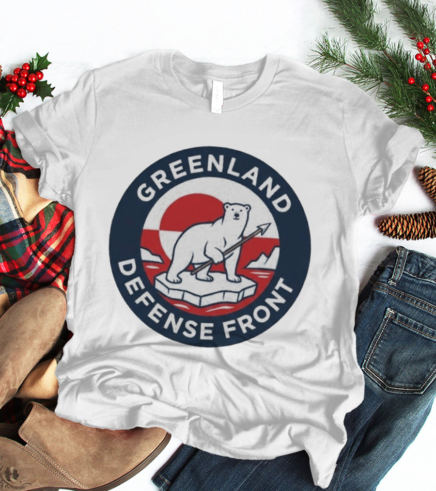 Greenland Defense Front Polar Bear And Spear Arctic T-Shirt