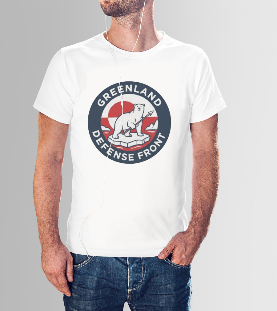 Greenland Defense Front Polar Bear And Spear Arctic T-Shirt