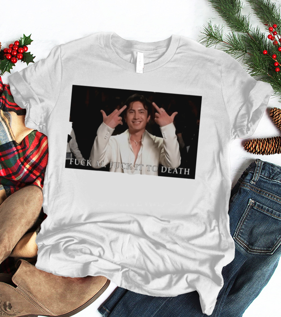 Hudson Williams Fuck AI Fuck It To Death Middle Finger Gesture T-Shirt