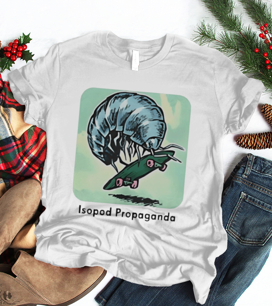 Isopod Riding Skateboard Fun Surreal T-Shirt