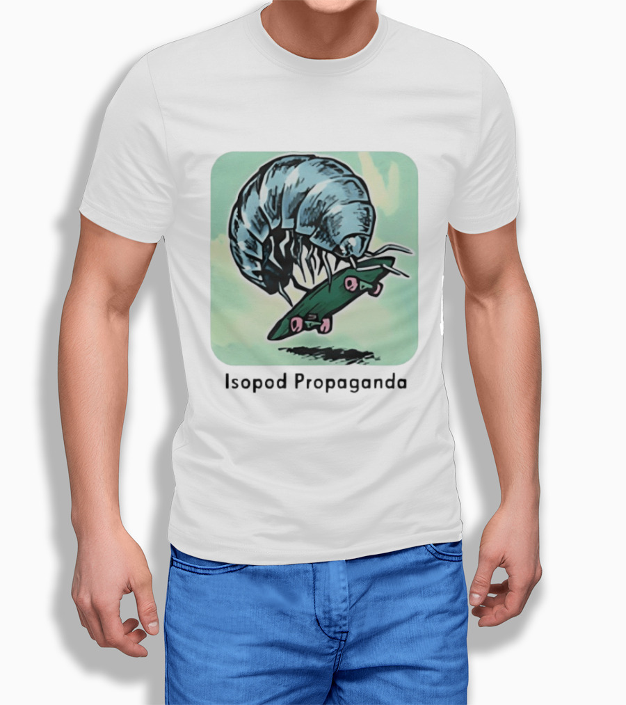Isopod Riding Skateboard Fun Surreal T-Shirt
