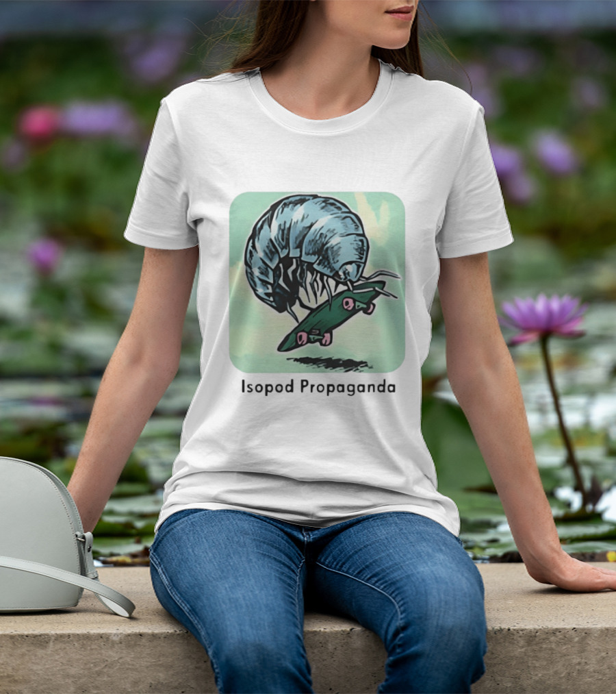 Isopod Riding Skateboard Fun Surreal T-Shirt