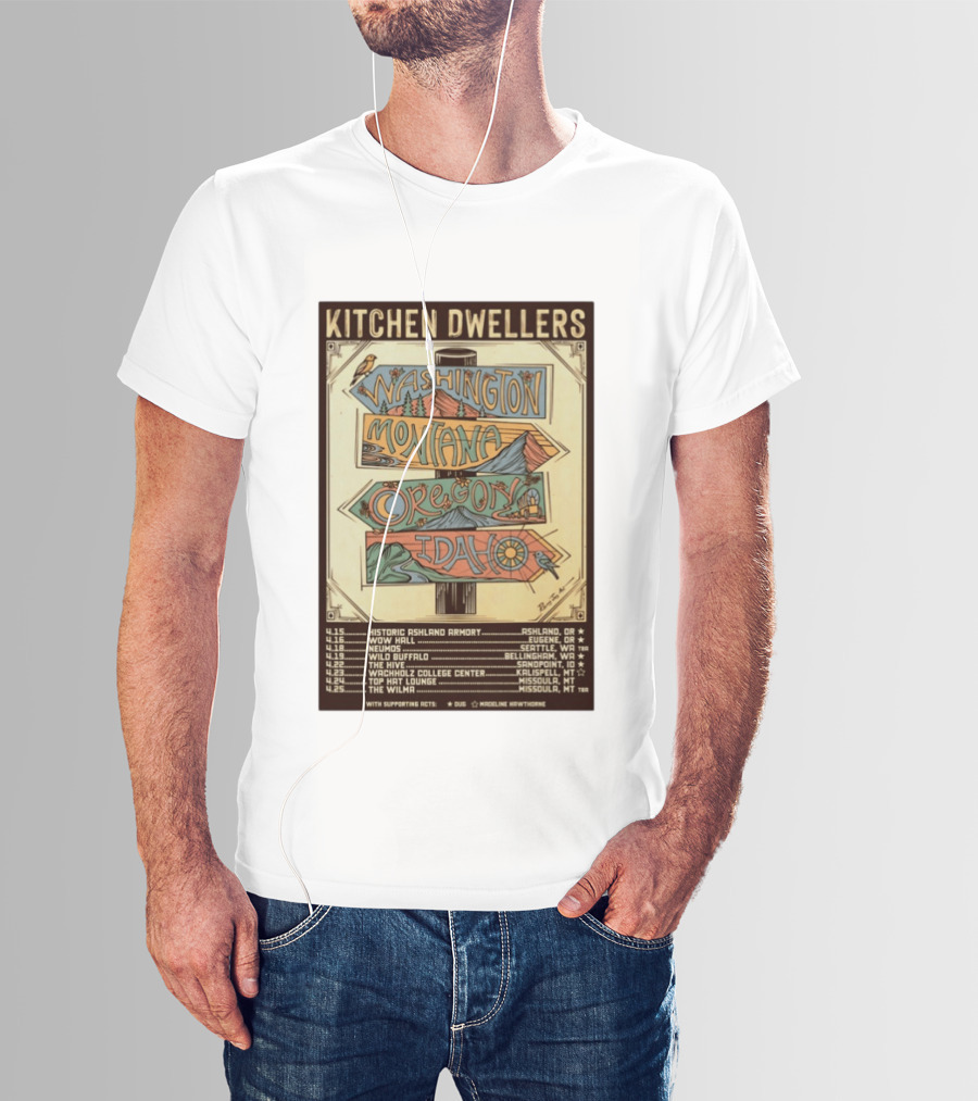 Kitchen Dwellers 2026 Spring Tour Washington Montana Oregon Idaho T-Shirt