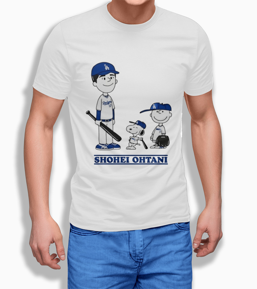 Snoopy Shohei Ohtani Los Angeles Dodgers Baseball Peanuts T-Shirt