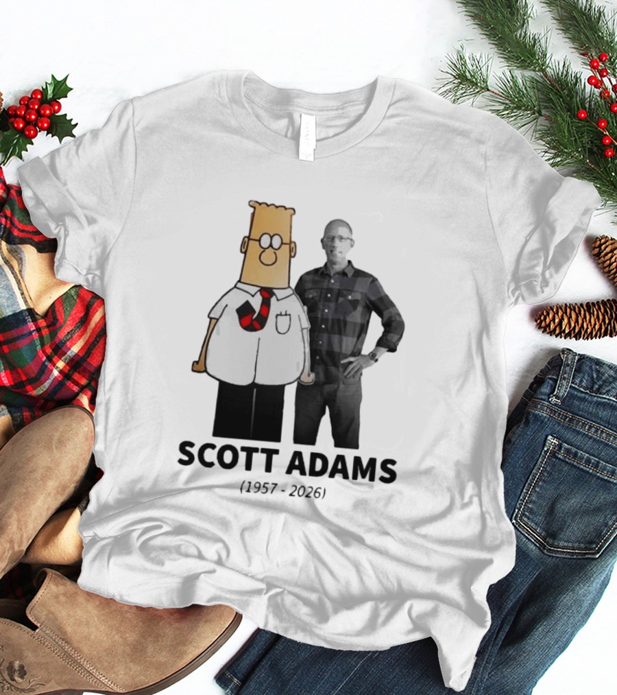 Scott Adams 1957 2026 Cartoon T-Shirt