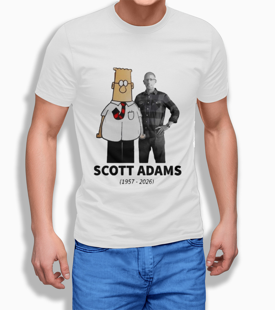 Scott Adams 1957 2026 Cartoon T-Shirt