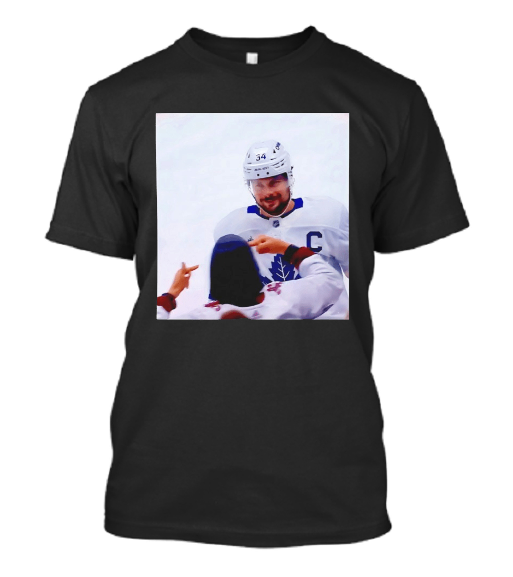 Auston Matthews Smirk Number 34 Maple Leafs Captain Ice Hockey Moment T-Shirt