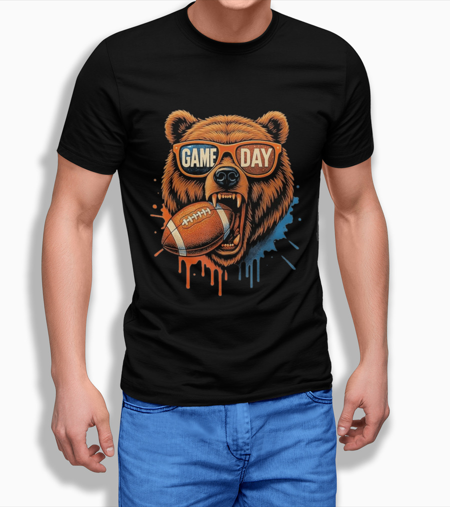 Bear Game Day Football Sunglasses Roaring Bear T-Shirt