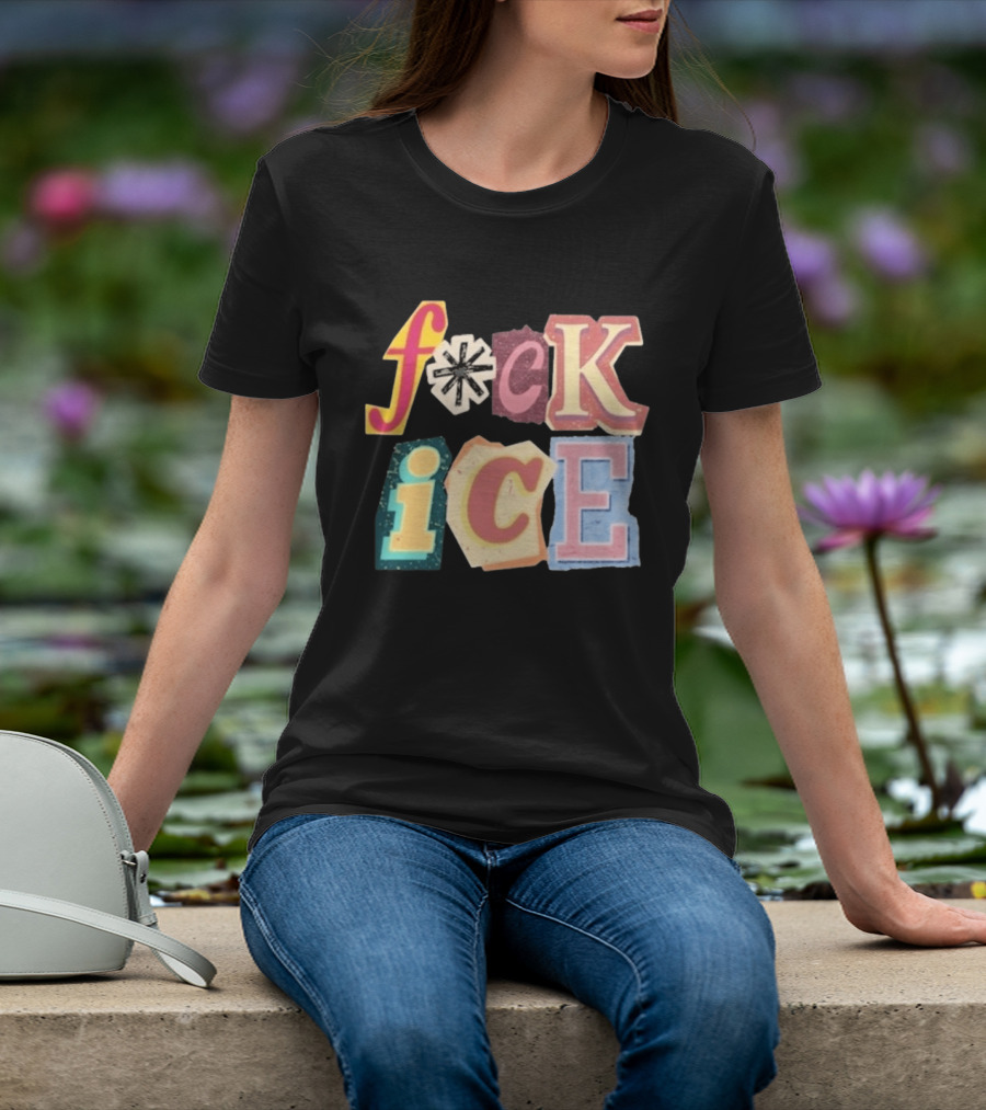 F*ck Ice Magazine Text Collage T-Shirt