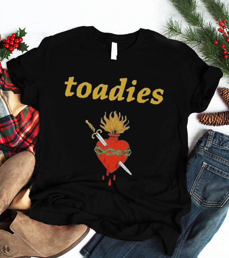 Toadies Sacred Heart Flaming Sword And Crown Of Thorns T-Shirt