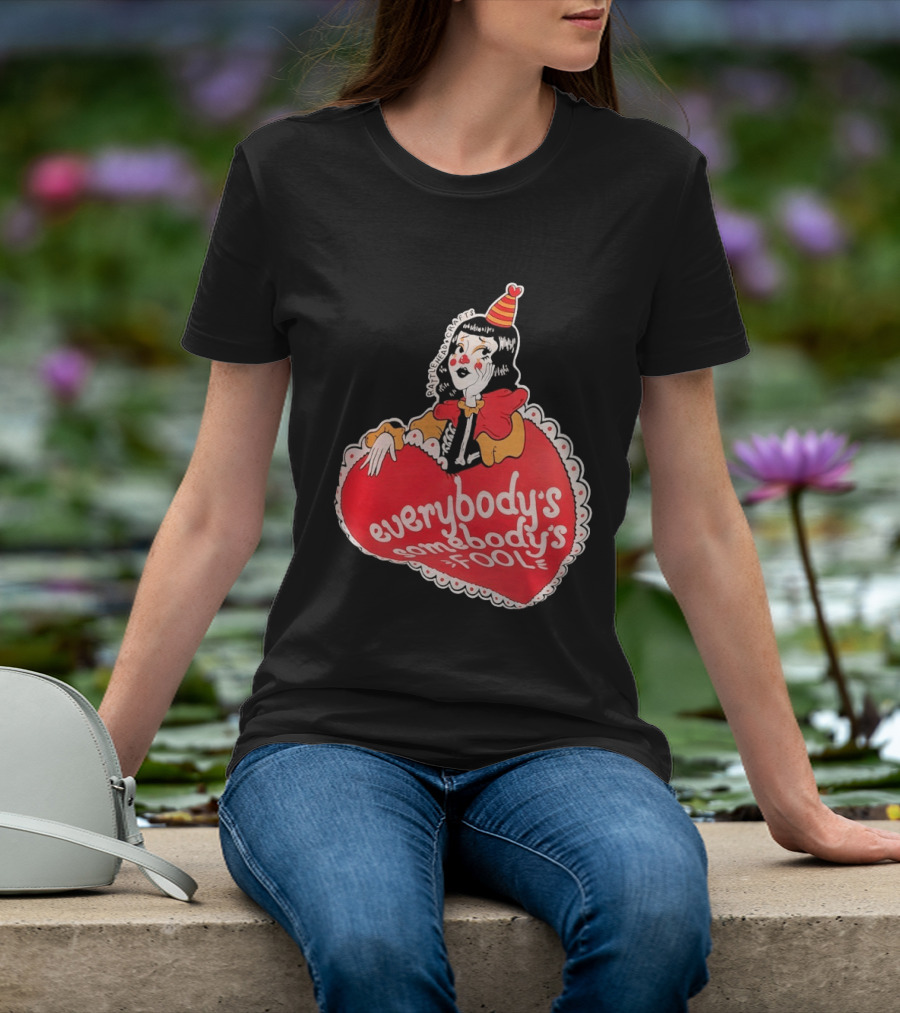 Everybody's Somebody's Fool Vintage Cartoon Clown Heart T-Shirt