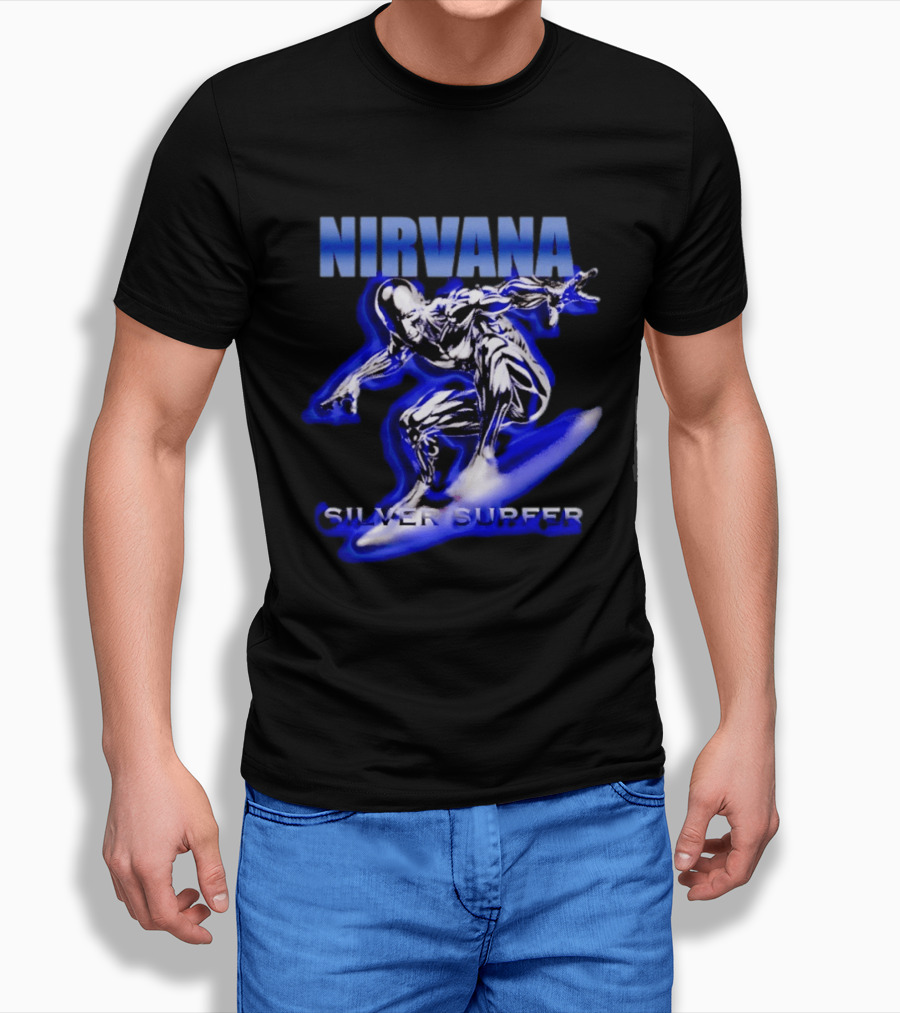 Nirvana Silver Surfer Marvel Comic Fusion T-Shirt
