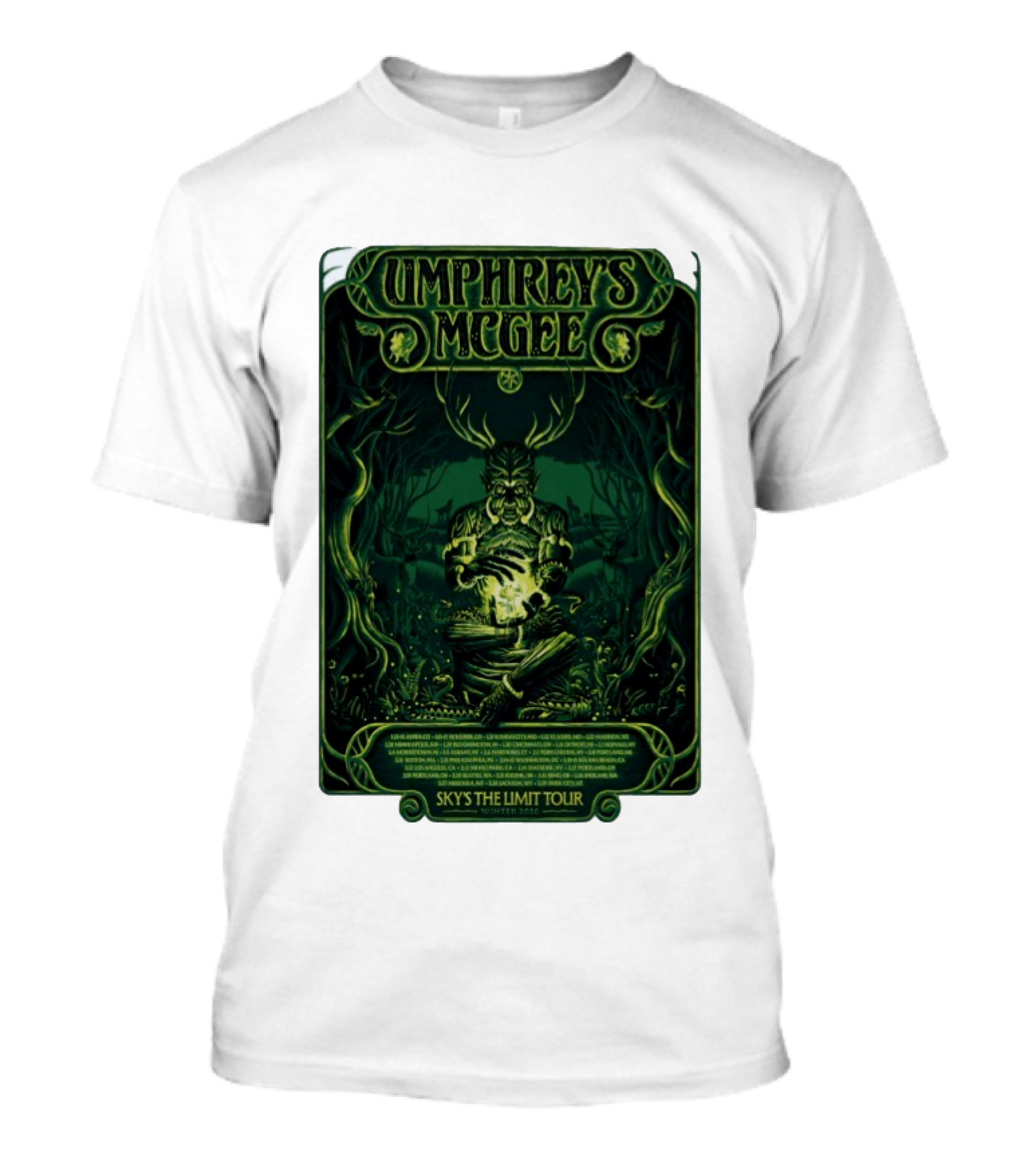 Umphrey's McGee Sky's The Limit Tour Winter 2026 Mystic Forest Concert T-Shirt