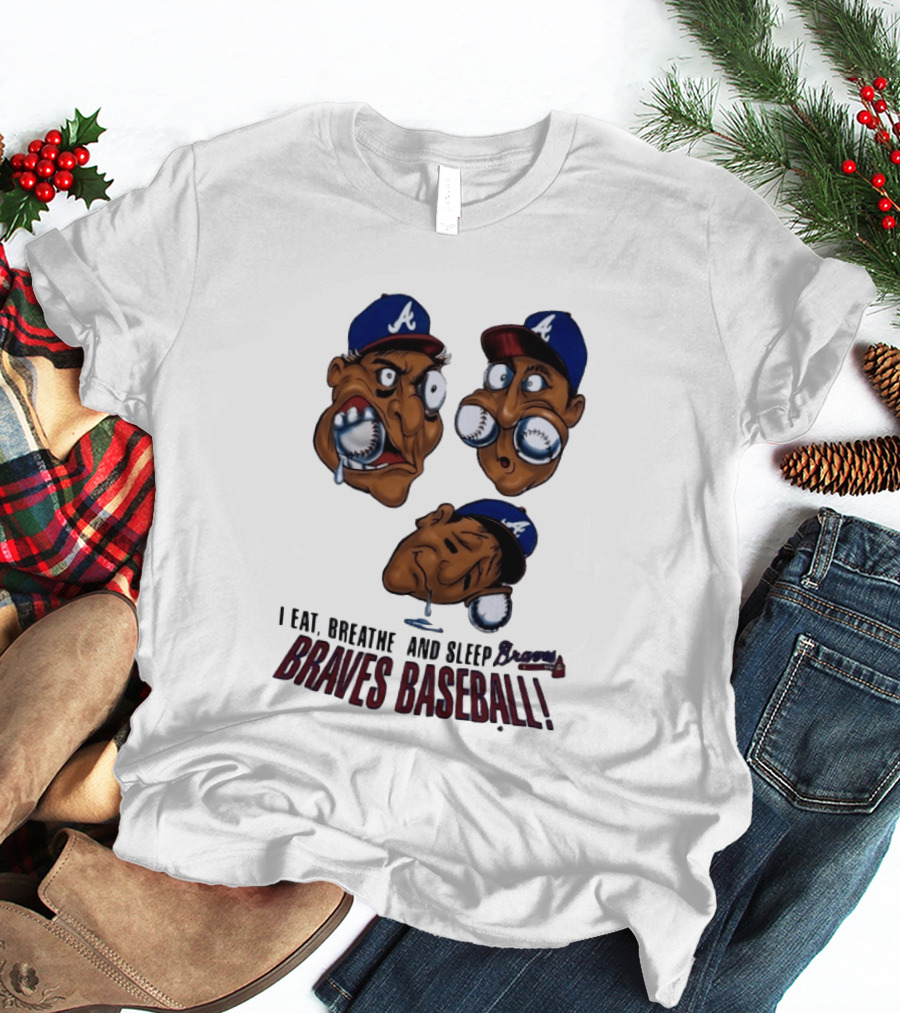 Atlanta Braves Baseball 1995 I Eat Breathe And Sleep Braves MLB Cartoon T-Shirt