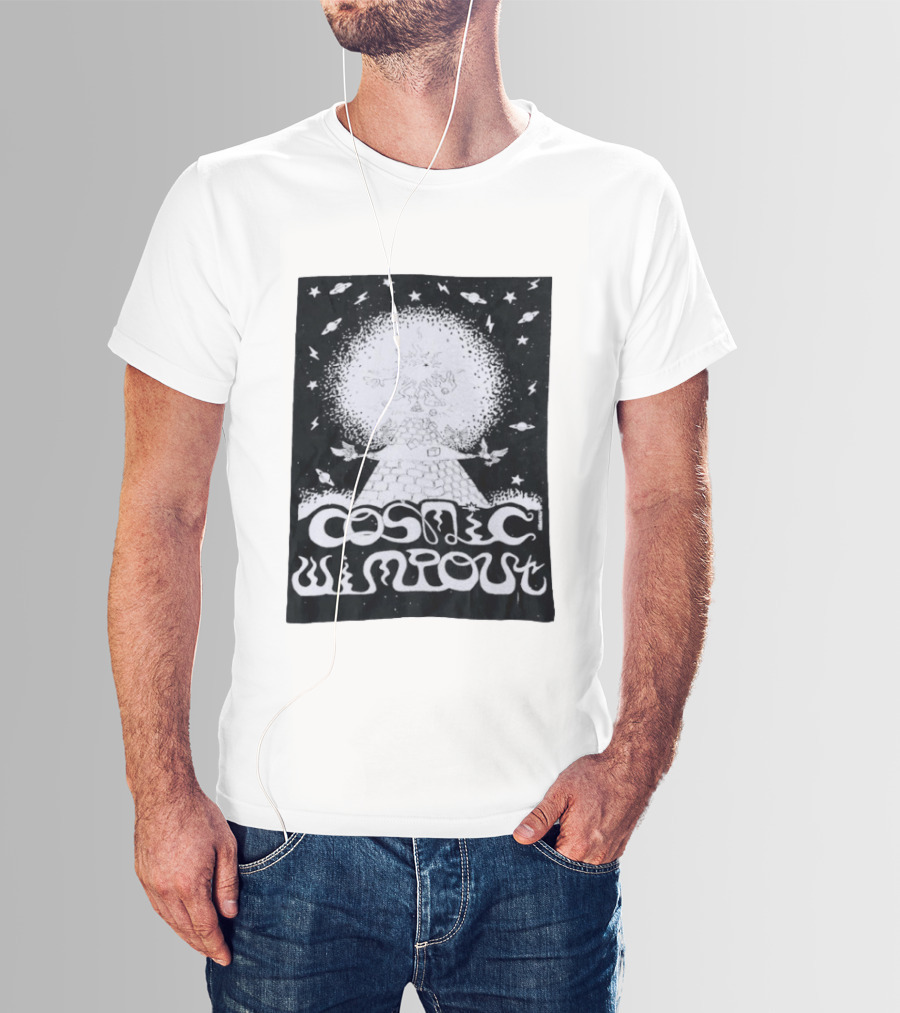 Cosmic Wimpout Psychedelic Pyramid Dice Explosion With UFOs And Stars T-Shirt