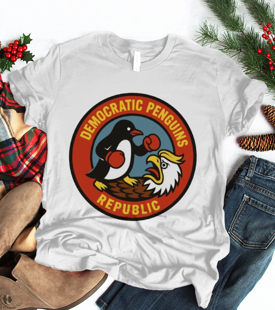 Democratic Penguins Republic Boxing Penguin Vs Eagle T-Shirt