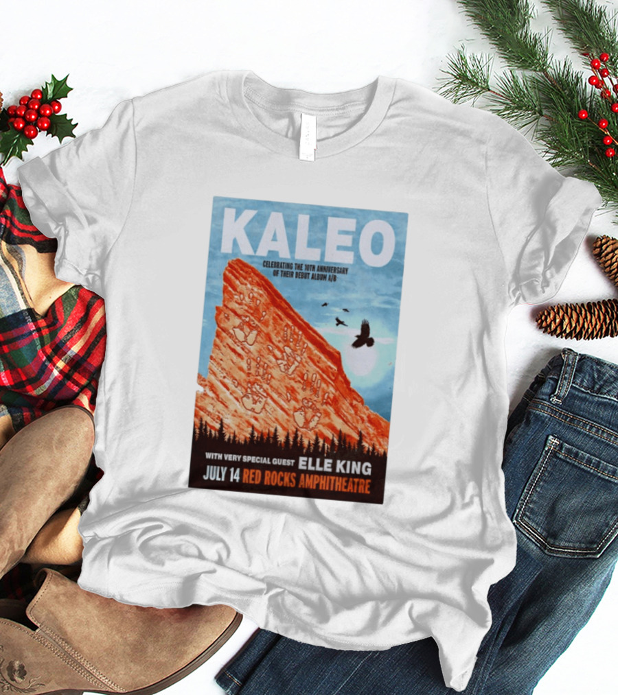 Kaleo Celebrating 10th Anniversary A/B With Guest Elle King July 14 Red Rocks Amphitheatre T-Shirt
