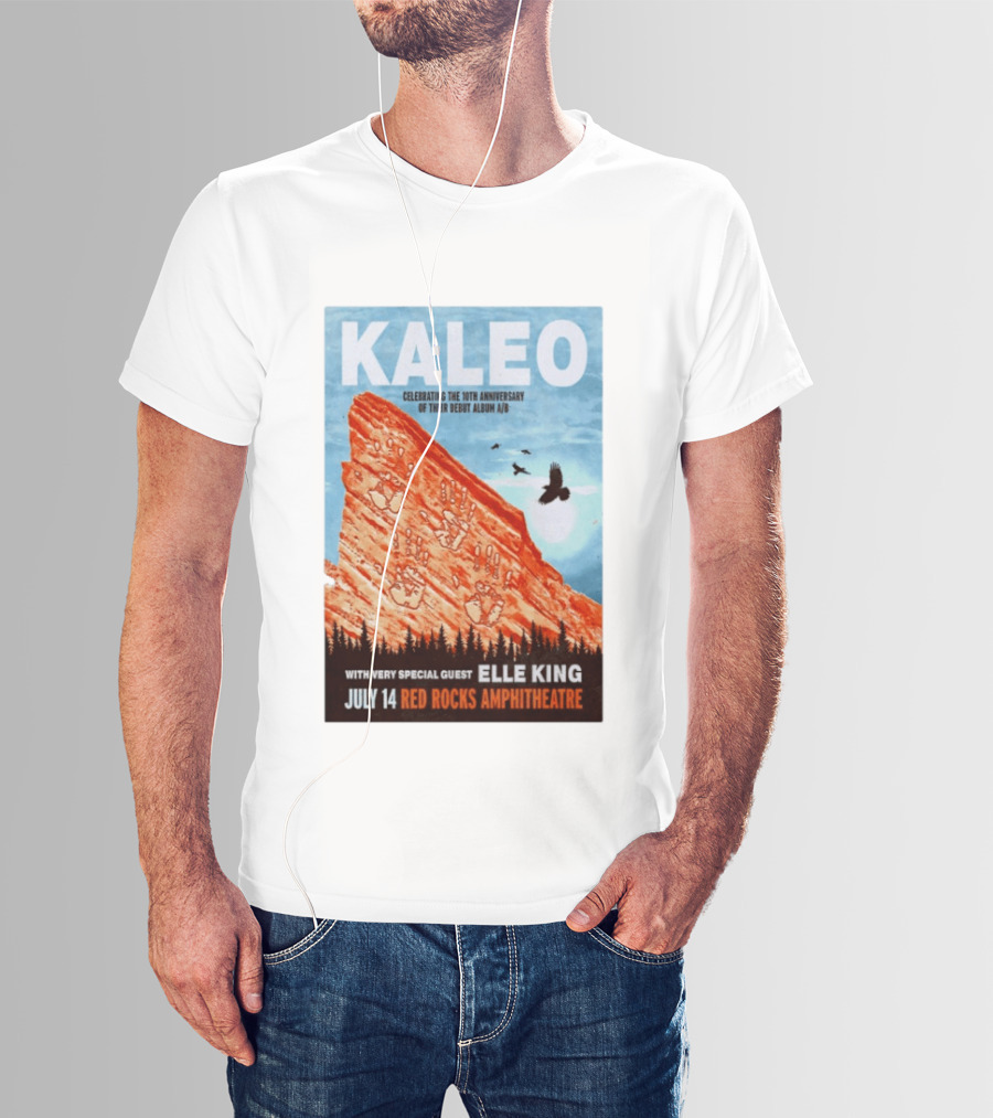 Kaleo Celebrating 10th Anniversary A/B With Guest Elle King July 14 Red Rocks Amphitheatre T-Shirt