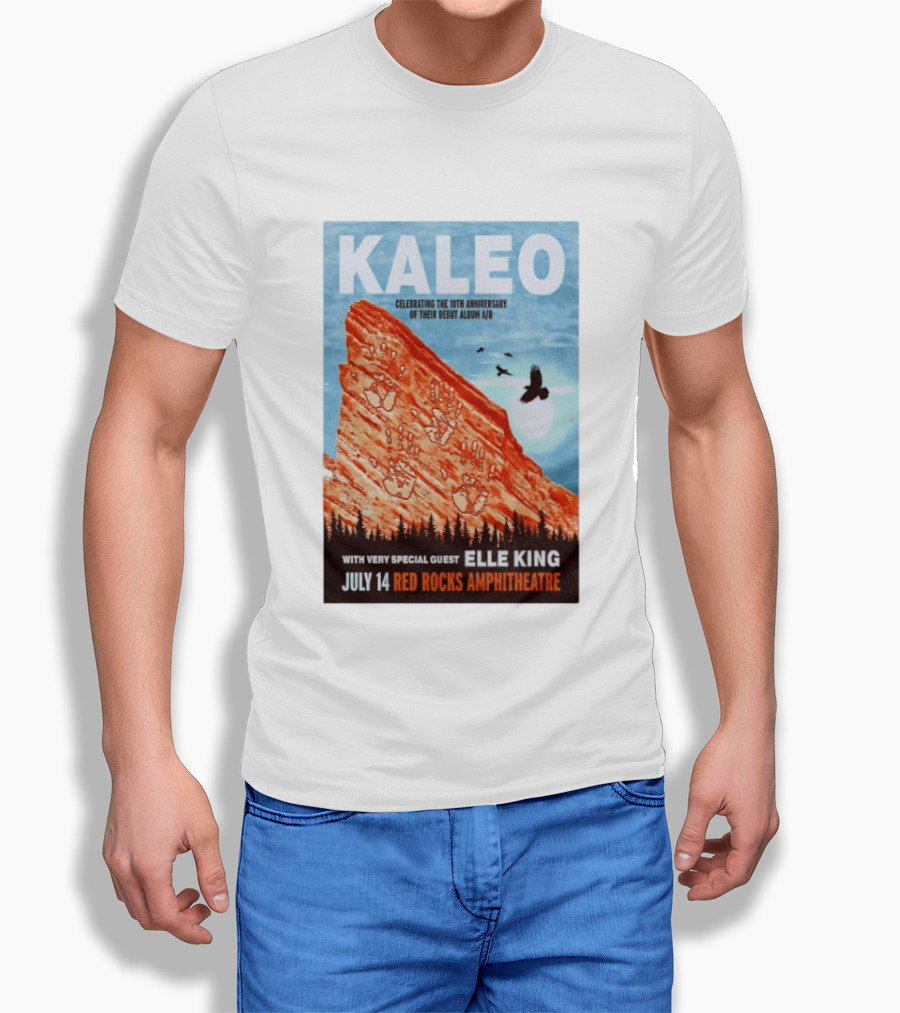 Kaleo Celebrating 10th Anniversary A/B With Guest Elle King July 14 Red Rocks Amphitheatre T-Shirt