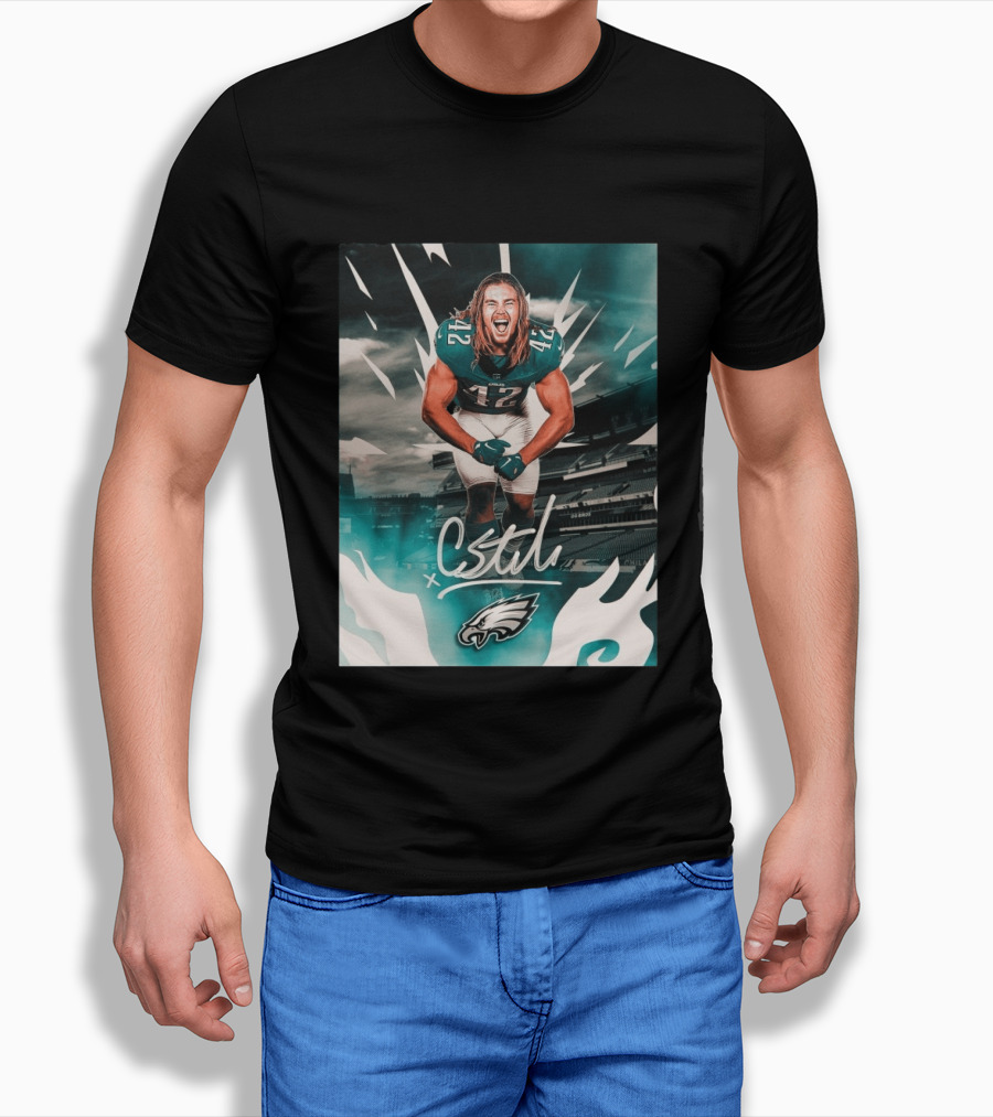 Philadelphia Eagles Carson Steele CStel X 42 Football Stadium Energy T-Shirt
