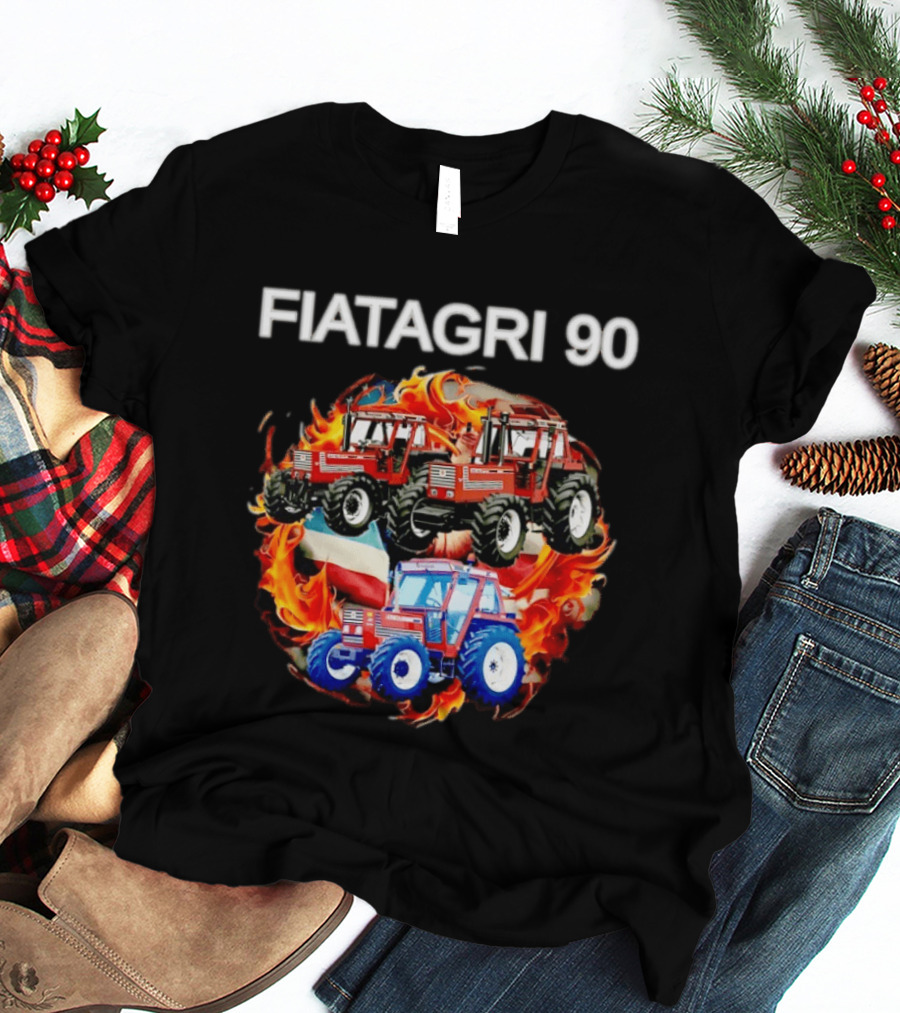 FIATAGRI 90 Series Tractors With Flames And Flags T-Shirt