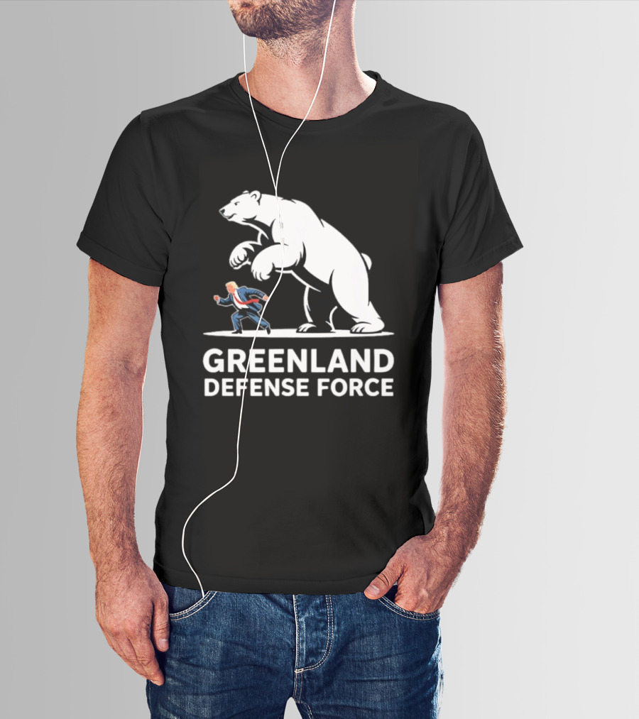 Greenland Defense Force Polar Bear Political Humor T-Shirt