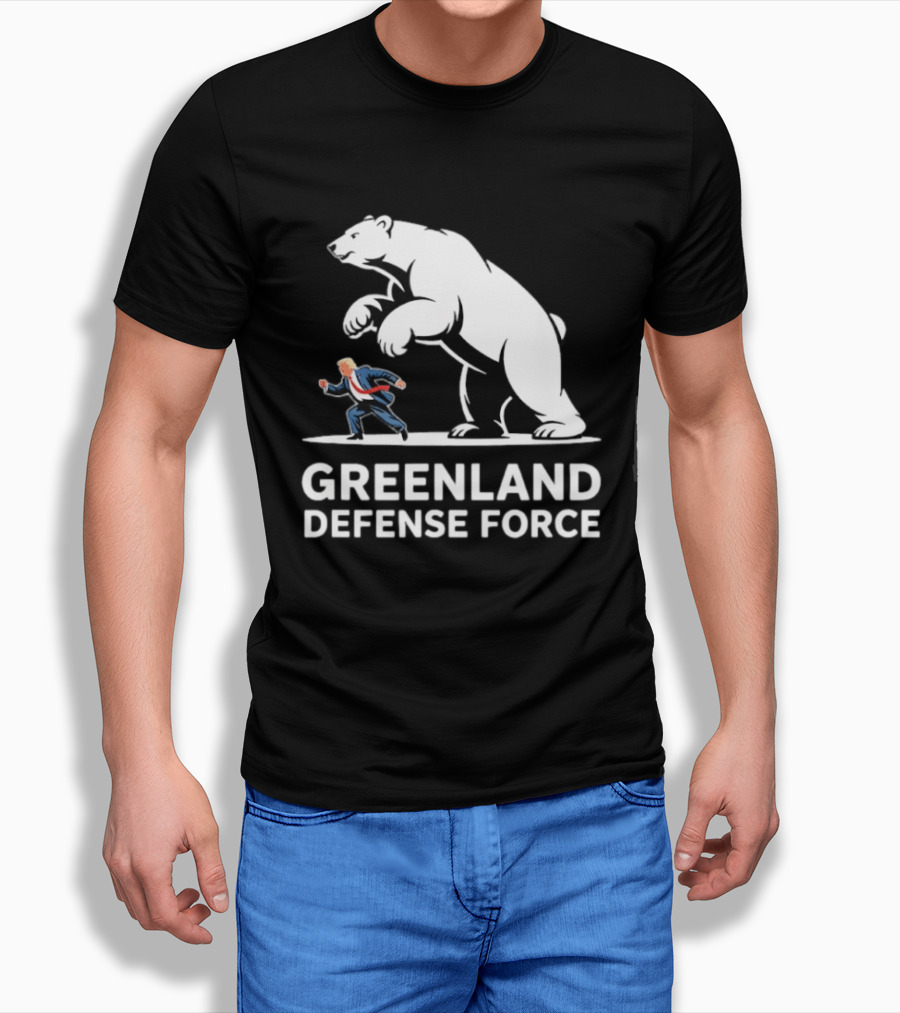 Greenland Defense Force Polar Bear Political Humor T-Shirt
