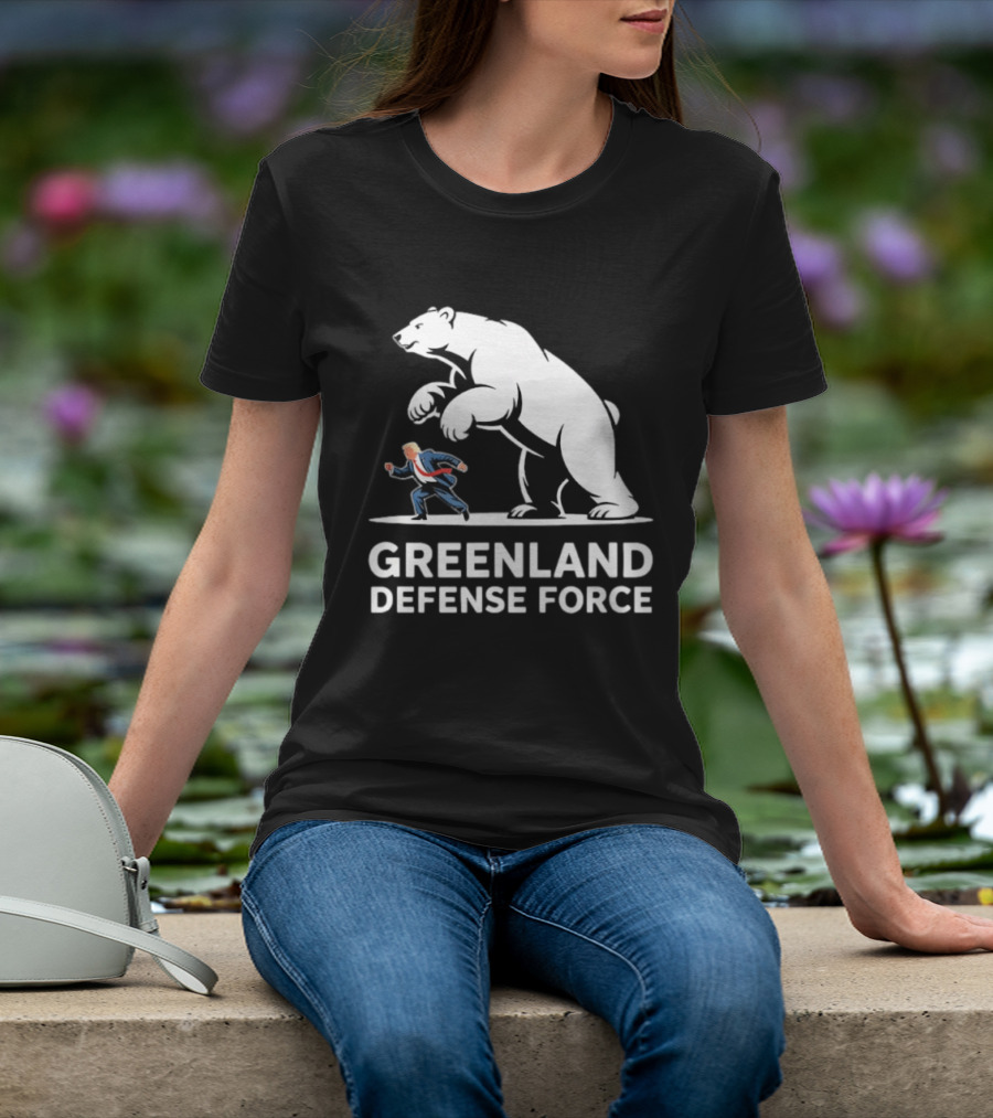 Greenland Defense Force Polar Bear Political Humor T-Shirt