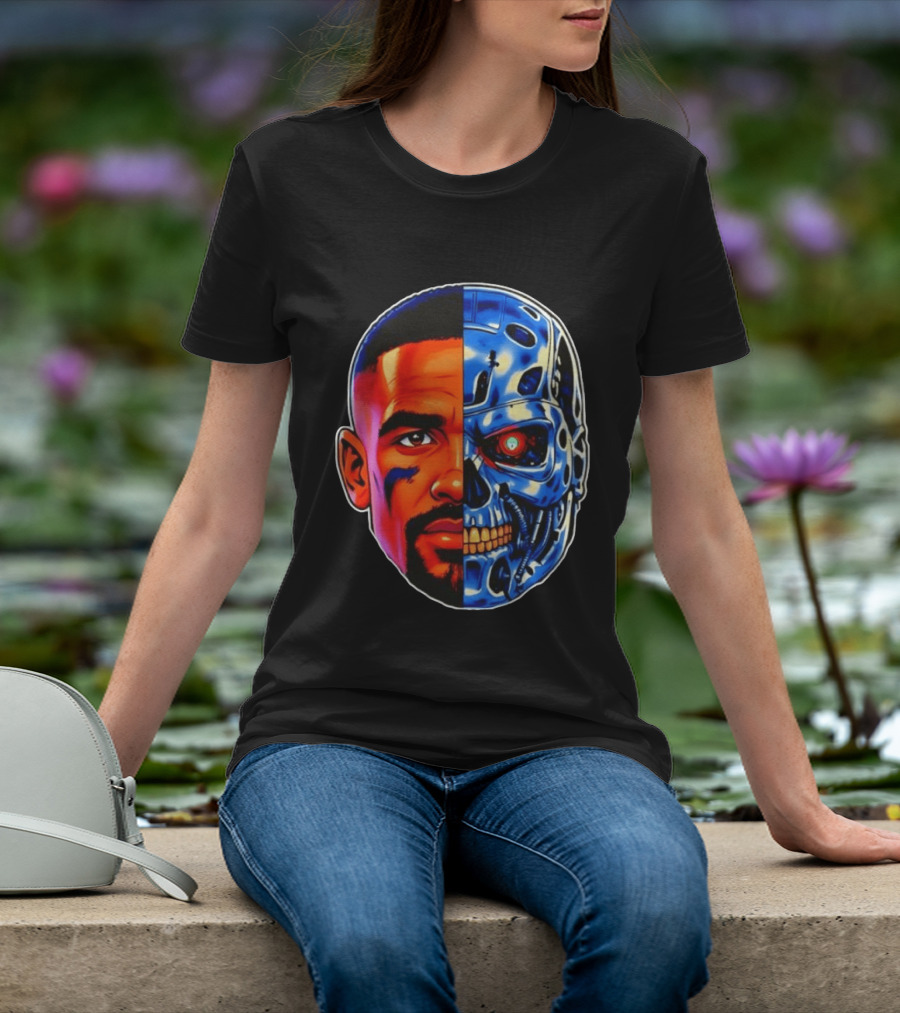 Jalen Hurts The Terminator Half Face Robo Fusion T-Shirt