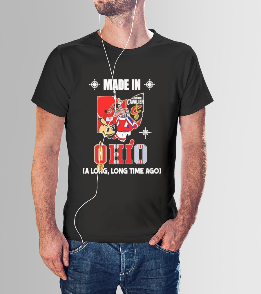 Ohio State Buckeyes Cleveland Cavaliers Made In Ohio A Long Long Time Ago T-Shirt