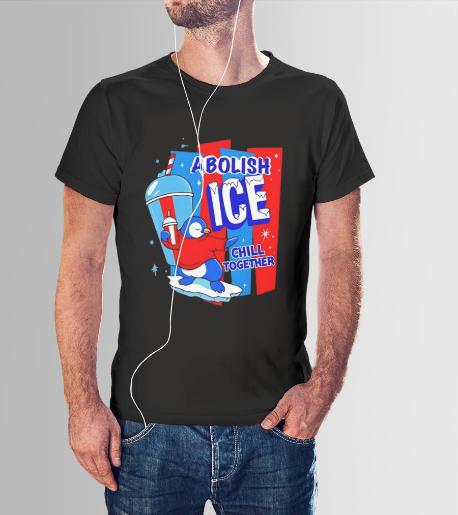 Abolish ICE Penguin Ice Skating Chill Together T-Shirt