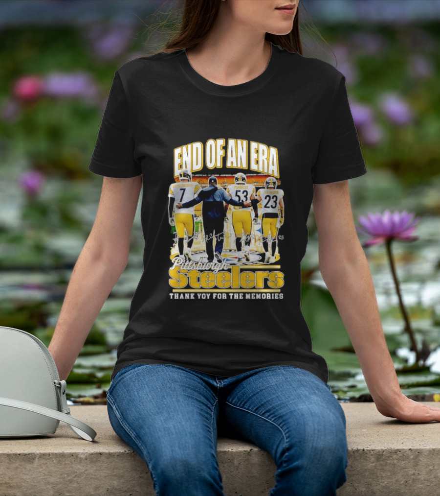 Pittsburgh Steelers End Of An Era Thank You For The Memories Ben Roethlisberger Maurkice Pouncey Joe Haden T-Shirt