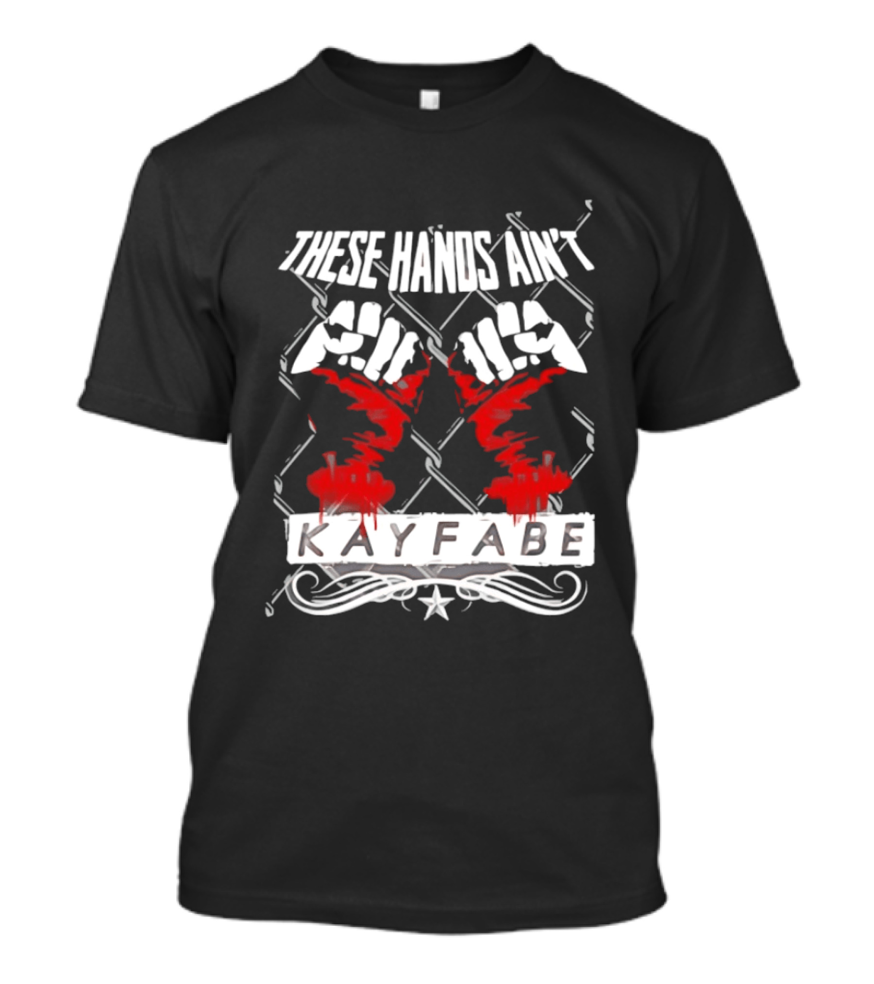 These Hands Ain't Kayfabe Bloody Knuckles With Chainlink Fence T-Shirt