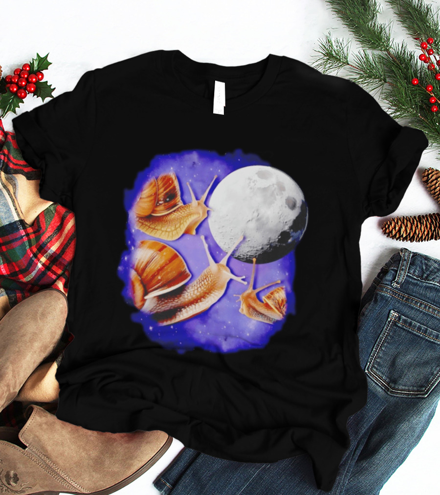 Yearning Snails Moon Cosmic Dreamscape Snail Galaxy T-Shirt