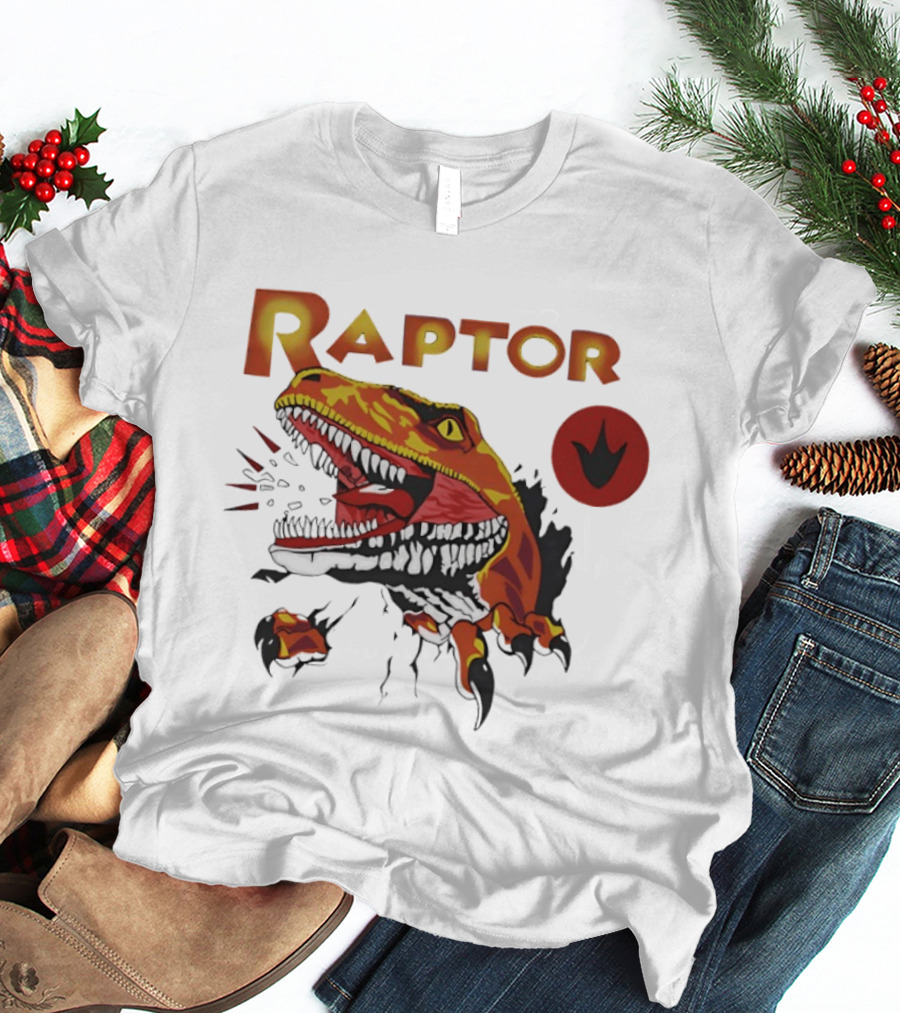 Raptor Ghost World Dinosaur Art Claw Print T-Shirt